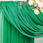 Wokceer Wedding Arch Draping Fabric 2 Panels 28.7" x 20FT Emerald Green Drapes Sheer Fabric Backdrop Arch Draping Fabric for Wedding Ceremony Birthday Party Bridal Shower Decoration