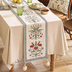 ISAENNE Designer French Country Linen Table Runner 118 Inches Extra Long,Elegant Colorful Floral Pattern Table Runners for Dining Tables,Thanksgiving,Christmas,Kitchen Decor,12"*118"-Serenity F