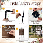 OurWarm Wedding Seating Chart with Easel Display Stand, Rustic Seating Chart for Wedding Reception Display, Please Find Your Seat Wooden Seating Chart Board for Baby & Bride Shower Wedding Sign Decor