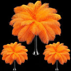 Maitys 90 Pcs Large Natural Ostrich Feathers Bulk 14-16 Inch (35-40cm) 12-14 Inch (30-35cm) 10-12 Inch (25-30cm) Ostrich Feathers Plumes for Centerpieces Wedding(Orange)
