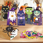 Tikitup Halloween Treat Bags-24pcs Trick or Treat Goody Bags with 24pcs Stickers,Mini Paper Gift Bags for Treats Snacks, Goodie Bags Party Supplies, Holiday Pastries Supplies