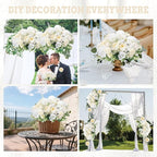 12 Packs Peonies Artificial Flowers,Silk Artificial Peonies Flowers Fake Peony Faux Floral Arrangements Bouquet for Centerpiece Table Wedding Party Home Decor White