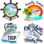 Hoteam 4 Pcs Family Cruise Door Decorations Magnetic Large Cruise Ship Door Magnets Funny Waterproof Nautical Magnets for Carnival Cabin Stateroom Fridge Car