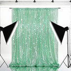 Eternal Beauty Mint Green Sequin Backdrop, 6x8 Ft Glitter Background Curtains for Shimmer Photography Party Wedding Birthday Back Drop Decor