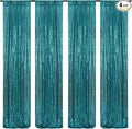 Poise3EHome Teal Sequin Backdrop Curtain,4 Panels 2FTx8FT Glitter Background for Party Birthday Party Baby Shower Wedding Christmas Thanksgiving Halloween Holiday Festival Decor