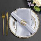 Horbaunal 30 Pack Silver Satin Napkins 17 x 17 Inch, Square Soft Table Dinner Napkins, Silky Cloth Napkins Table Decoration for Weddings Banquets Parties