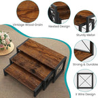 ELITEROO 3 Tier Cupcake Stand & Wood Display Risers, Dessert Stands for Cup Cake or Food, Riser Display Stand for Perfume Collectibles, Tiered Shelf Organizer for Market Retail Vendors, Rustic Brown