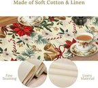 Christmas Table Runner, Seasonal Winter Xmas Holiday Kitchen Dining Table Decoration for Home Party Decor 13x60 Inch