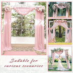 2 Panels Wedding Arch Draping Fabric 20Ft Length x 28" Width Light Pink Arch Drapes Chiffon Fabric Sheer Curtains Backdrop for Party Bridal Decor Wedding Ceremony Ceiling Stage Reception Decorations