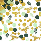 300PC Gold Glitter and Sage Green Sweet 16 Party Decorations Greenery Happy 16th Birthday Confetti for Table Sweet Sixteen Party Decor Supplies