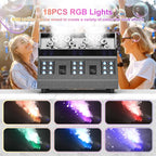 2000W Fog Machine, 3 in 1 Fog Bubble Machine with 2 Bubble Fans, 18 RGB LED Lights Smoke Bubble ALL IN ONE Fog Machine, Bubble Machine for Halloween Christmas Party Wedding Birthday