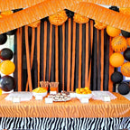 10 Pack 10 Feet Foil Fringe Garland Metallic Tinsel Streamers Banner Wall Hanging Curtain Backdrop for Parade Floats, Bachelorette, Wedding, Birthday, Halloween, Christmas Party Decorations(Orange)