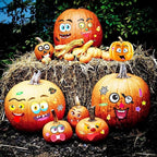 48Packs Pumpkin Decorating Kit, Make Your Own Small Pumpkin face Stickers, Halloween Pumpkin Decorating Stickers for Kids Halloween Party Favors