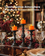 Amagic 24 Pack Halloween Orange LED Tea Lights, Flameless Votive Candles Battery Operated, Electric Fake Colored Tealights Candles for Party, Christmas, Thanksgiving, Table Centerpiece, Holiday Decor