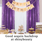 ShinyBeauty 4x10ft Purple Sequin Photo Backdrop - Glitter Background for Photography Studio, Christmas Party Decor, Stage Wall Drapes & Event Celebrations