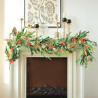 Mizii Red Artificial Flower Garland 6FT Fake Poppy Floral Garland Hanging Vines Spring Summer Flowers Decorations for Mantle Table Centerpieces Room Wall Fireplace Wedding Decor (Red)