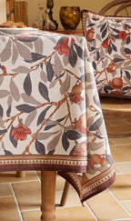 patdrea Designer Vintage Long Rectangle Tablecloth,Linen Pomegranates and Leaves Pattern Tablecloths,Fall Table Cover Cloth Decor for Kitchen Dining Christmas,Thanksgiving,63"x94"-Tehran a