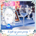 Boao 24 Pack Diamond Place Card Holders Acrylic Table Number Holder Card Stands Crystal Diamond Party Decorations Favor for Weddings Home Table(Dark Blue)