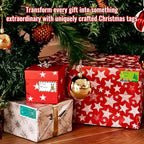 500 PCS Tags - Santa Claus Stickers, Self-Adhesive Cartoon Christmas Tags for Festival & Holiday Decor