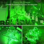 btfarm 12 Pack Fairy Lights Battery Operated [3 Modes], 7ft 20 Led Twinkle Lights String Lights Waterproof Bulk Small Mini Silver Wire for Mason Jars Vases Wedding Table Centerpiece, Green