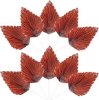Ephlyn 6Pcs Paper Palm Leaves Fan Cake Toppers Palm Leaf Fan Cake Picks Craft DIY Fan Palm Spear Leaves Cake Decorations for Wedding Birthday Party Supplies Bright Rose Gold