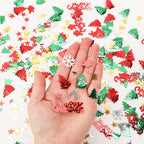 MARFOREVER Christmas Glitter Confetti, ChristmasTable Confetti Decorations Red Green White Sprinkles Santa Claus Tree Elk Snowflake Scatter for Christmas Party Supplies