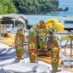 Blulu 4 Pcs Surfboard Decorations for Party Surfboard Beach Signs Welcome to Paradise Sign Tropical Bar Table Centerpieces Endless Summer Wood Decor Flip Flop Letters for Home Decor(Tiki Style)