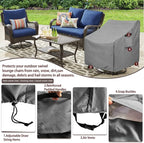 Okcool Outdoor Swivel Chair Cover 2 Pack,Outdoor Furniture Patio Chair Covers Waterproof Clearance,(33"W x 35"D x 38.5"H) Outdoor Lawn Patio Furniture Covers,Grey