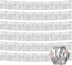 6 Pack 10 Feet Silver Foil Fringe Garland Metallic Tinsel Streamers Banner Wall Hanging Curtain Backdrop for Parade Floats, Birthday, Graduate, Mother's Day, Wedding Party Decoration