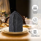 Urban Villa Dinner Napkins Black White Chambray Cloth Napkins (Set of 12) Oversized 20x20 Inches100% Cotton Slub Premium Quality Soft Durable Mitered Corners Reusable Washable Everyday Use Napkins