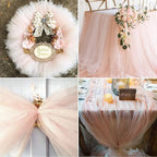 Blush Tulle Fabric Rolls 6 Inch by 200 Yards (600 feet) Fabric Spool Tulle Ribbon for DIY Blush Tutu Bow Baby Shower Birthday Party Wedding Decorations Craft Supplies