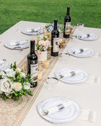 Goodluck 350 Piece Silver Plastic Dinnerware Set for 50 Guests, Fancy Disposable Plates, Include: 100 Silver Rim Plastic Plates, 150 Silverwares, 50 Pre Rolled Napkins, 50 Cups for Party, Wedding