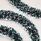72 Feet Christmas Tinsel Garland Shiny Metallic Tinsel Twist Garland Streamers Ornaments Long Glitter Christmas Tree Hanging Decorations for Party Holiday Wedding Birthday Tree (Dark Green, Black)