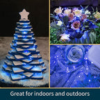 LAMPHOME 20 Pack Fairy Lights Battery Operated - 7ft 20 LED Lights Copper Wire Mini String Light Firefly Light for Mason Jars DIY Crafts Christmas Wedding Party Centerpiece Table Decor,Blue