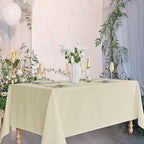 Fitable Ivory Rectangle Tablecloths for 6 Foot Tables, 6 Pack - 70 x 108 Inches - Stain Resistant and Washable Table Clothes, Polyester Fabric Table Covers for Wedding, Party, Banquet, Buffect