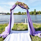 Wedding Arch Draping Fabric Lavender Purple Sheer Wedding Arch Drapes for Ceremony Bridal Party Romantic Wedding Decor 19Ft Length x 28" Width 1Panel