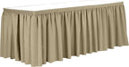 Ultimate Textile Pleat Polyester Fabric Table Skirt - Machine Washable Flame Resistant with Clips for Events, Weddings & Trade Shows, Cut & Sewn in Paterson, NJ - Camel, 7' Shirred Pleat