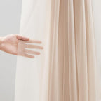 30" x 20Ft Wedding Arch Draping Fabric, 3 Panels Dark Champagne Sheer Curtain Drapes Extra Wide & Long Backdrop Curtains for Wedding Arch Ceremony Birthday Party Decorations