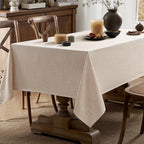 MIULEE Ivory Linen Tablecloth 60x104 Inch Rectangle Table Cloth Waterproof,Stain Resistant & Wrinkle Resistant for Dining Party Wedding