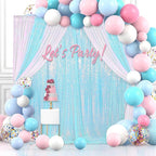 Blue Iridescent Sequin Backdrop 8ft x 8ft Glitter Photo Booth Black Backdrop Curtains