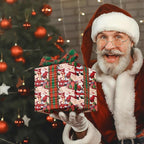Ulmasinn Reversible Christmas Wrapping Paper Roll - 17" x33ft Double-Sided Designs with Santa and postcard & Plaid for Xmas Gift Wrap for Presents, Table Decor & Crafting