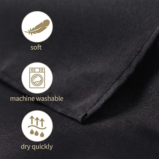 Ascoza 6pack 60x120 Inch Black Rectangular Tablecloth 6 Feet Table Cloth in Polyester Fabric for Wedding/Banquet/Restaurant/Parties