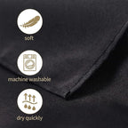 Ascoza 6pack 60x120 Inch Black Rectangular Tablecloth 6 Feet Table Cloth in Polyester Fabric for Wedding/Banquet/Restaurant/Parties