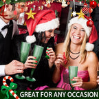 Plastic Champagne Flutes, 12PCS Dark Green Wine Glasses Goblets Cups Reusable Flute, for Christmas Weddings Bachelor Parties Toasting and Events(12, Dark Green)