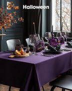 Pureegg Plastic Table Cloth Disposable 10 Pack, 54 x 108 Inch Table Cloths, Halloween Party Decorations, Summerween Decor, Halloween Tablecloths, Rectangle, Plastic Cover, Leakproof & Sturdy, Purple