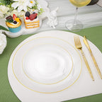 Liacere 150PCS Clear Gold Plastic Plates - Gold Plastic Silverware with Glitter Handle - Clear Disposable Plates Include 30 Guests Plates, Forks, Spoons, Knives for Wedding & Party&Chrismas
