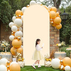 7.2FT Champagne Arch Backdrop Cover - Polyester Fitted Wedding Arch Stand Covers Round Top Chiara Arch Backdrop Cover for Birthday Party Banquet Photo Background Decoration