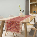 Boho Floral Vintage Table Runner, Retro Red Flower Rustic Country Farmhouse Abstract Pattern for Home Kitchen Table Decor Dining Coffee Room Party Decor 13x90in