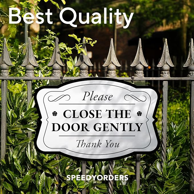 Custom Decorative Outdoor Aluminum Signs, Driveway Signs, Waterproof USA Made, Design 3 Metallic Silver 14x10 In