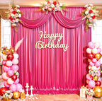 10ftx10ft Hot Pink Sequin Backdrop Curtain for Parties, Wrinkle Free Thick Glitter Sparkle Photo Backdrop Drapes 2 Panels 5x10FT Shimmer Back Drop Cloth for Wedding Birthday Photography Background